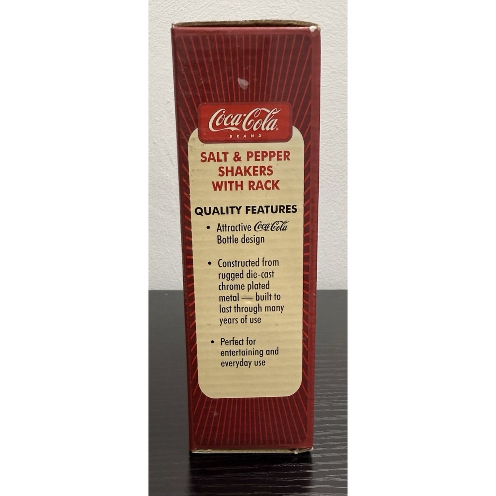 Coca Cola Chrome Look Metal Salt And Pepper Shaker Set - Picture 2 of 4
